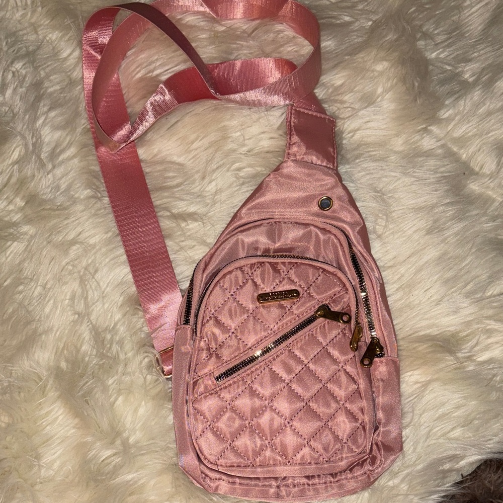 Elegant Pink Quilted Backpack